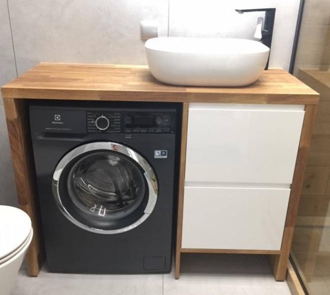 Тумба в ванную комнату со стиральной машиной Вариант №6